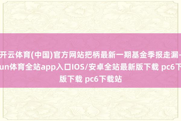 开云体育(中国)官方网站把柄最新一期基金季报走漏-kaiyun体育全站app入口IOS/安卓全站最新版下载 pc6下载站