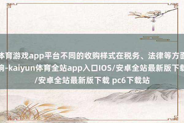 体育游戏app平台不同的收购样式在税务、法律等方面有不同的影响-kaiyun体育全站app入口IOS/安卓全站最新版下载 pc6下载站